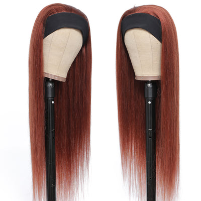 Kemy Hair Straight Human Hair Headband Wig Cooper Red (16''-26'')(33)