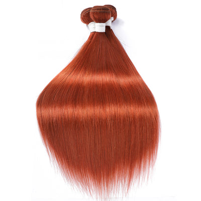 Straight Burnt Orange Color 350 Remy Human Hair Bundles 4 PCS Kemy Hair