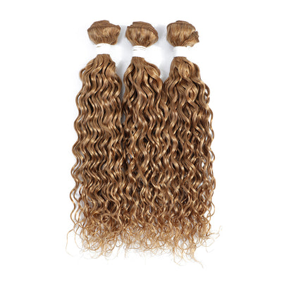 Kemy Hair Honey Blonde Water Wave Human Hair Bundles 3PCS Hair Weave