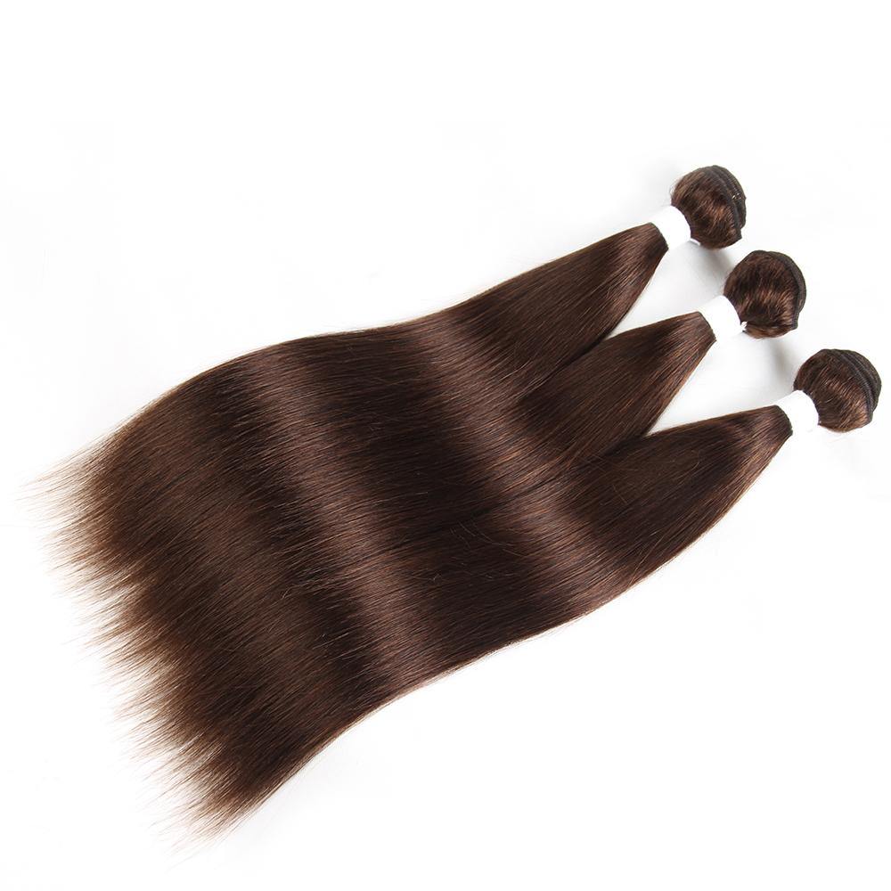 Colored 100% Human Hair Weave Straight 3 Hair Bundles 8-26 inch (4) (2612423164004)