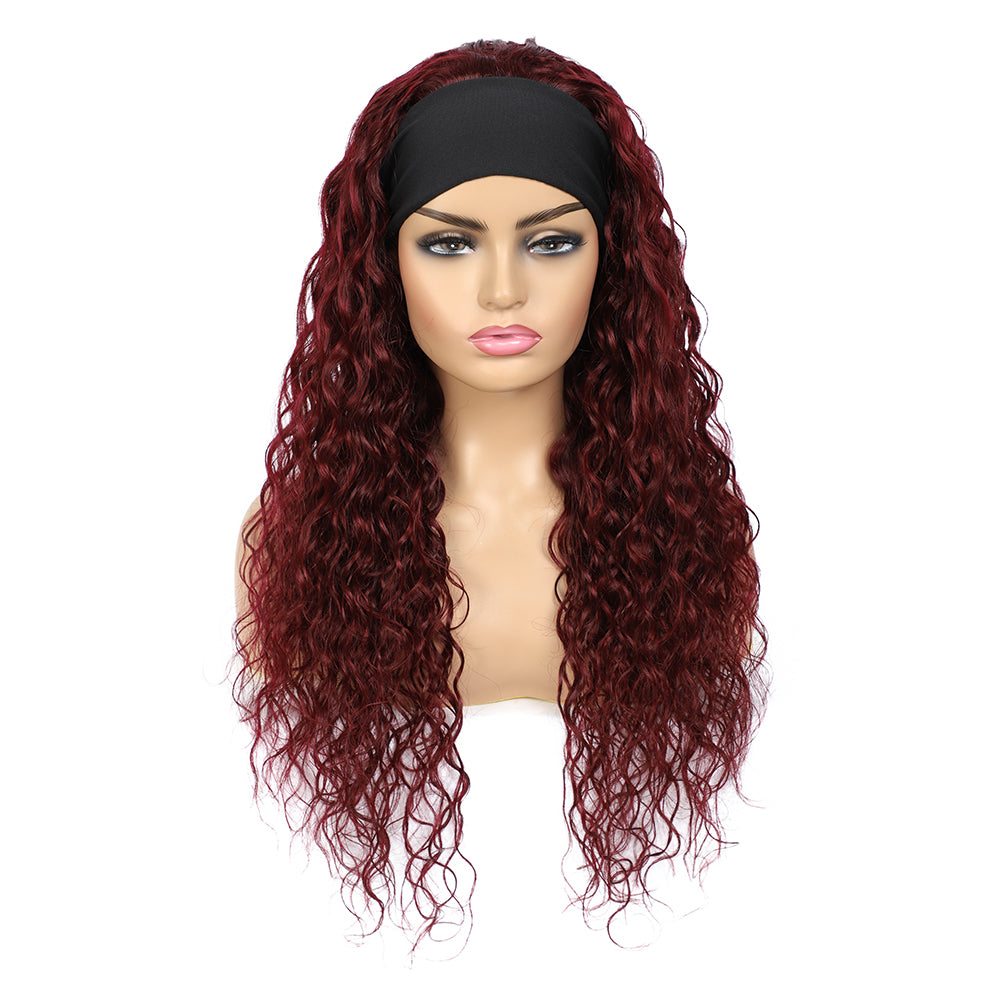 Kemy Hair Water Wave 99j Burgundy Human Hair Headband Wig