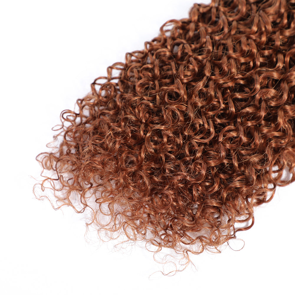 Kemy Hair Light Brown Kinky Curly One Human Hair Bundle