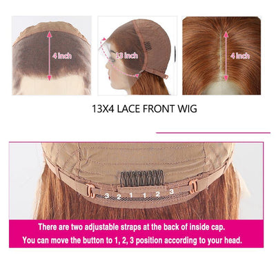 Kemy Hair Custom Brown Human Hair 13x4 Lace Front wigs 8''-28'' (30) - Kemy Hair