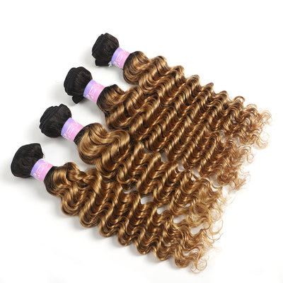 Kemy Hair Ombre Honey Blonde 1B/27 Deep Wave Human Hair Bundle