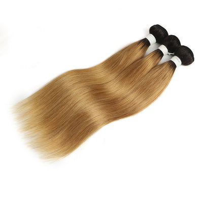 Kemy Hair Ombre Honey Blonde Brazilian Straight Human Hair Bundles With Frontal 13x4