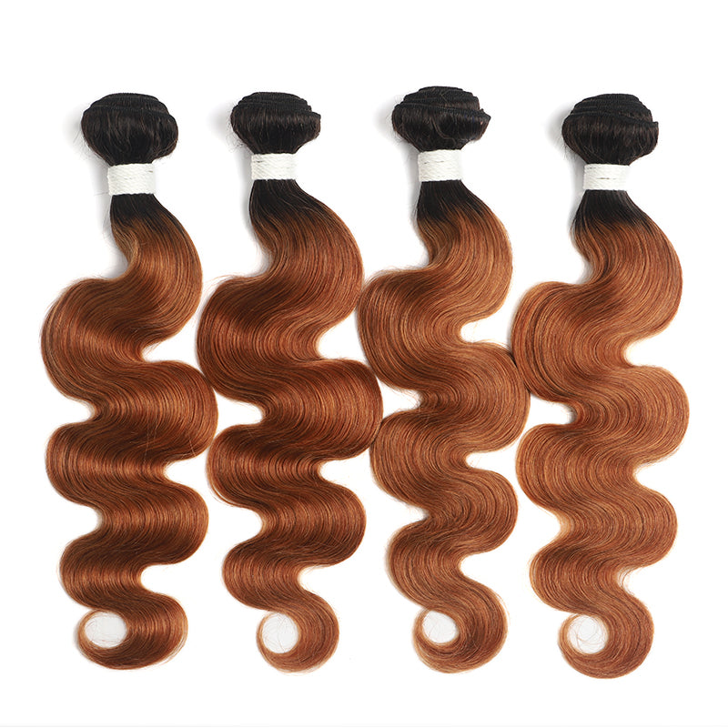 Ombre 30 Body Wave Four Human Hair Bundles 8''-26'' (4251424096326)