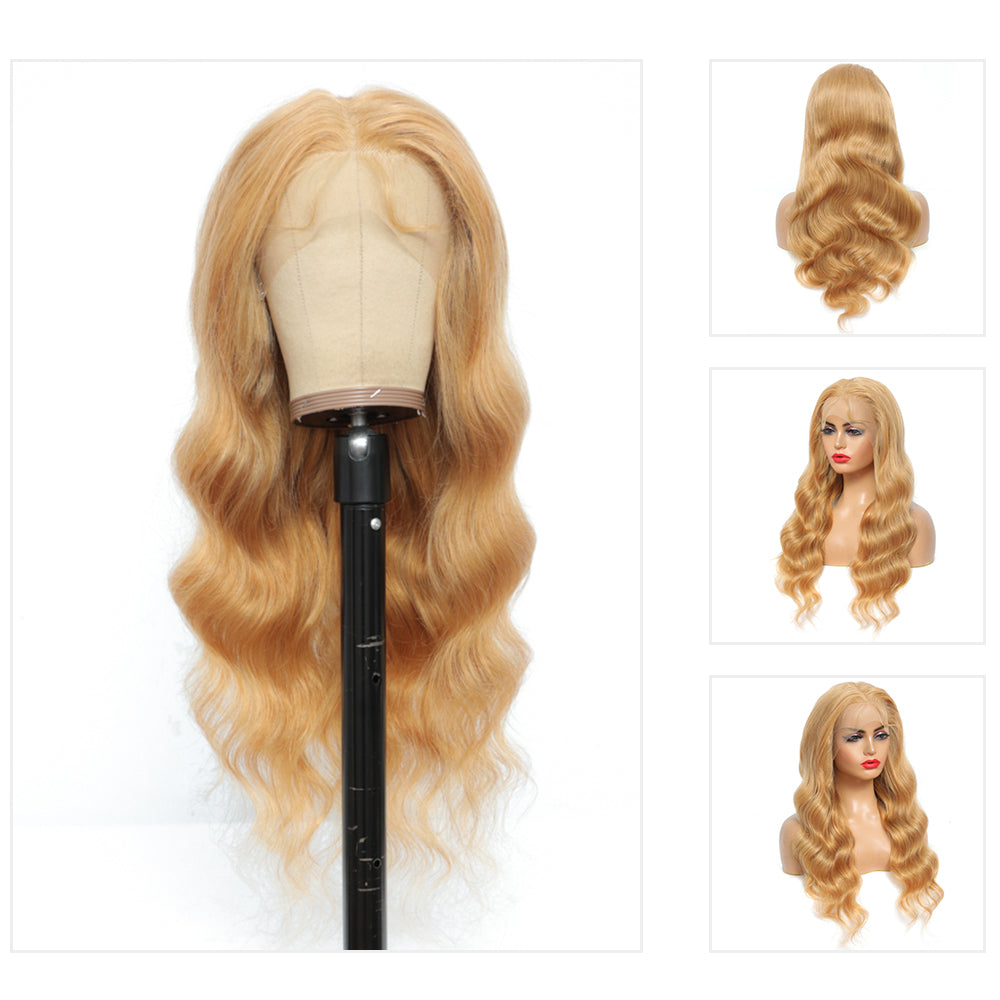 Kemy Hair Custom Body Wave Honey Blonde 13X4 Lace Frontal wigs ( 27 )