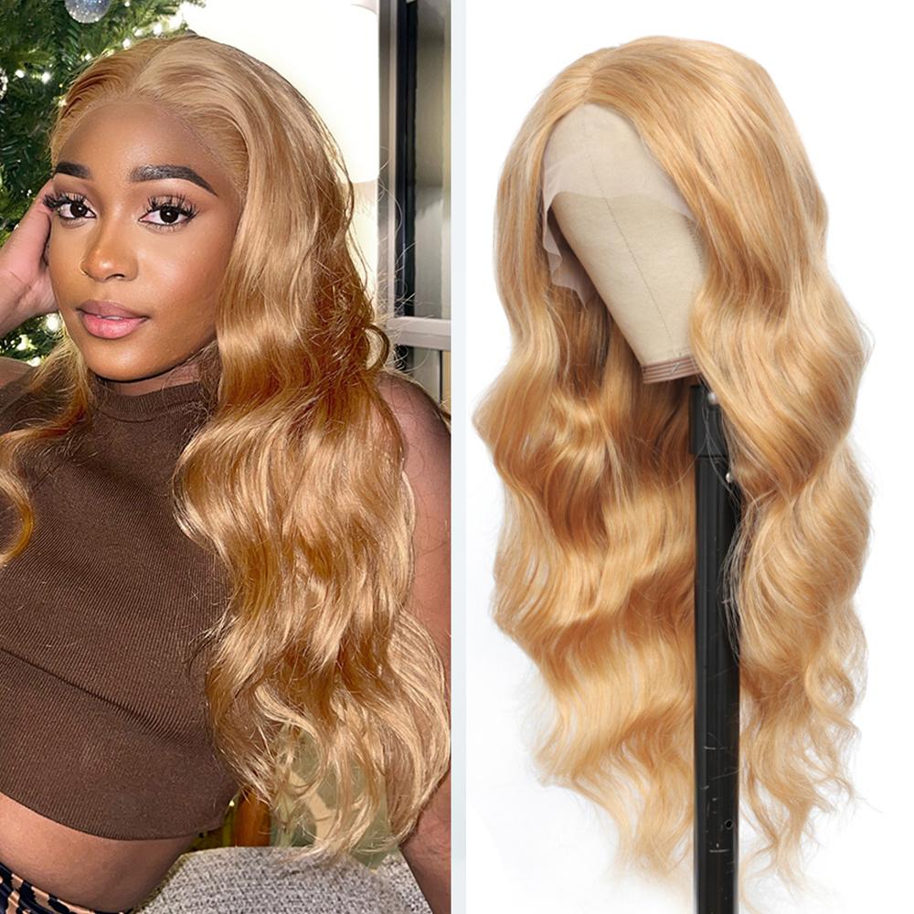 Kemy Hair Custom Body Wave Honey Blonde 13X4 Lace Frontal wigs ( 27 )