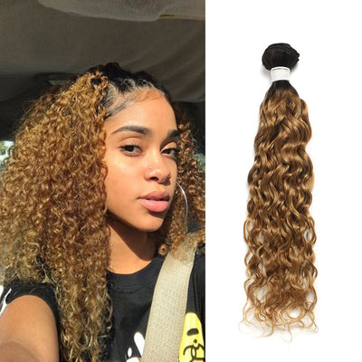 Kemy Hair Ombre Honey Blonde Water Wave Human Hair Bundle 1PC