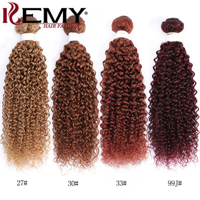 Kemy Hair Kinky Curly Honey Blonde Remy Human Hair Bundles 1 PC