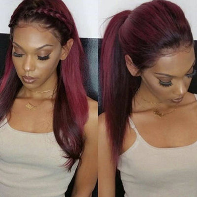 Kemy Hair Ombre Maroon Red Straight Human Hair Bundle