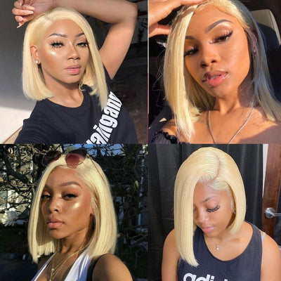 Kemy Hair Custom 613 Blond Bob Human Hair Lace Front wigs 10''-16'' - Kemy Hair