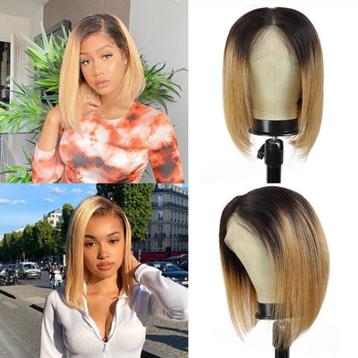 Kemy Hair Custom ombre 27 Bob Human Hair Lace Front wigs 10''-16'' - Kemy Hair
