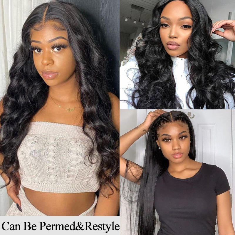 Natural Color Straight 13X4 Lace Front Human Hair Wigs 30 Inches