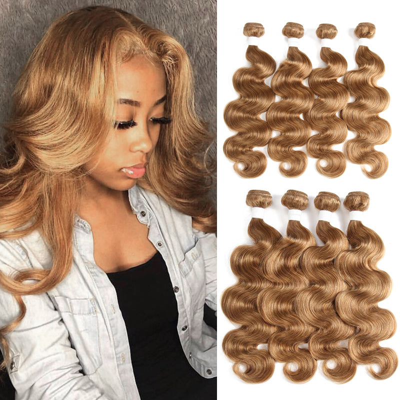 Kemy Hair Body Wave Honey Blonde 4Bundles Brazilian Human Hair Weave