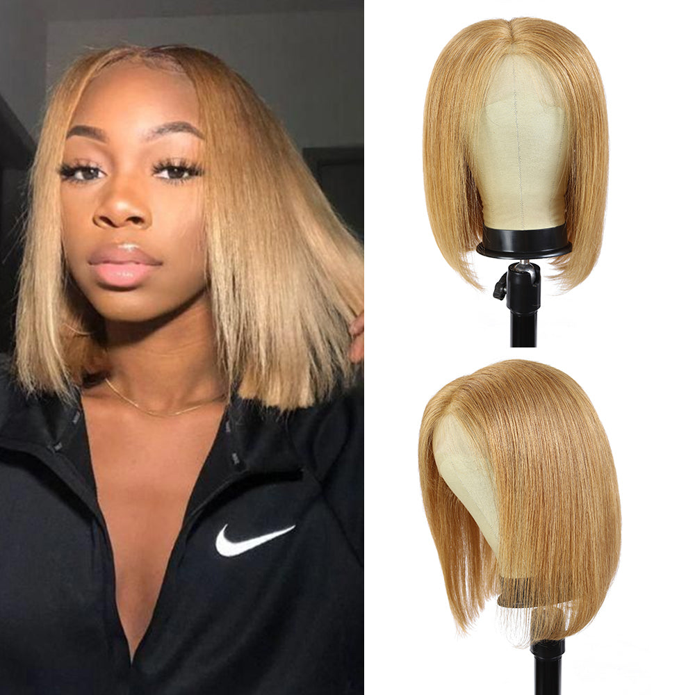 Kemy Hair Custom Honey Blonde Bob 13X4 Lace Front wigs 8''-14'' (  27 )