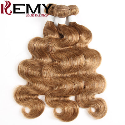 Kemy Hair Body Wave Honey Blonde 4Bundles Brazilian Human Hair Weave