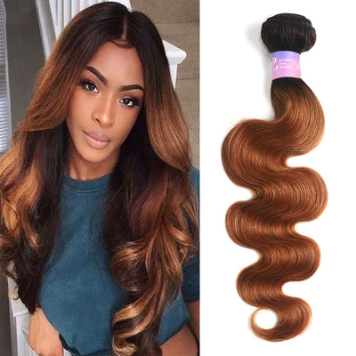 Kemy Hair Ombre Ginger Brown 1B/30 Body Wave Human Hair Bundle