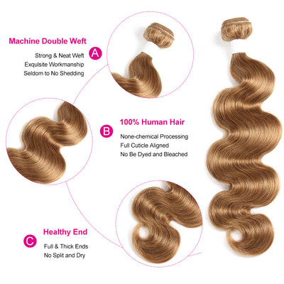 Kemy Hair Brazilian Honey Blonde Human Hair Weave Body Wave Hair Bundle