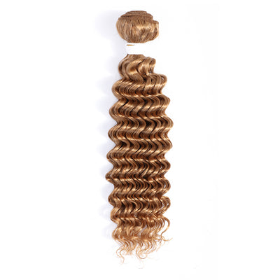 Deep Wave Honey Blonde Colored Remy Human Hair Bundles 1 PC