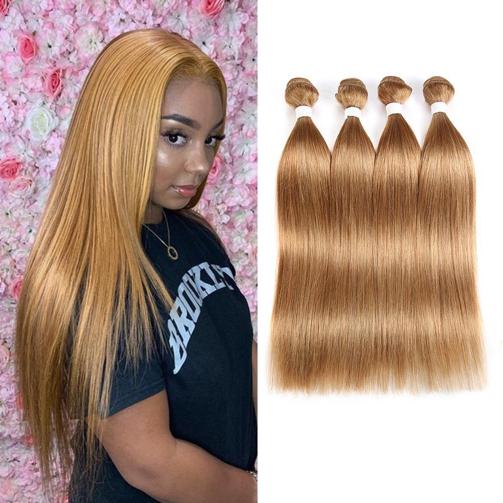 Kemy Hair Honey Blonde Straight Four Human Hair Bundles