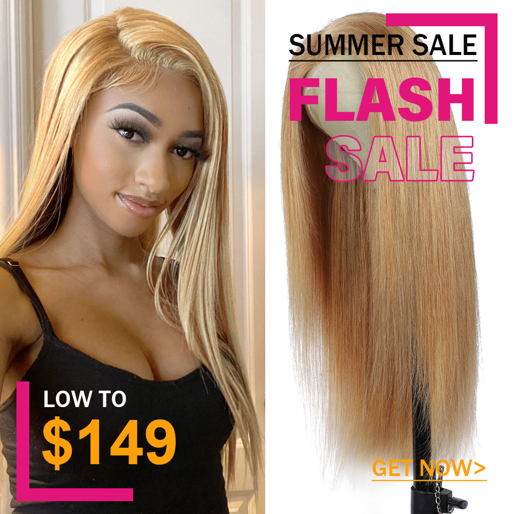 Flash Sale $149 Get A Straight Honey Blonde Lace Frontal wig