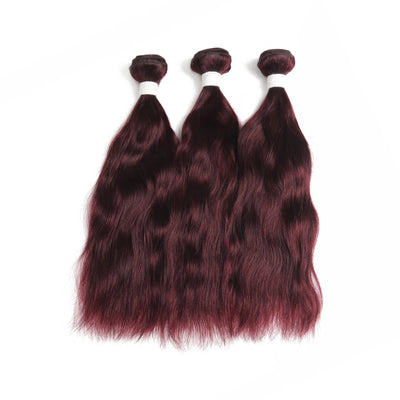 Natural Wavy 99J 3 Human Hair Bundles (8''-26'') (3966501584966)