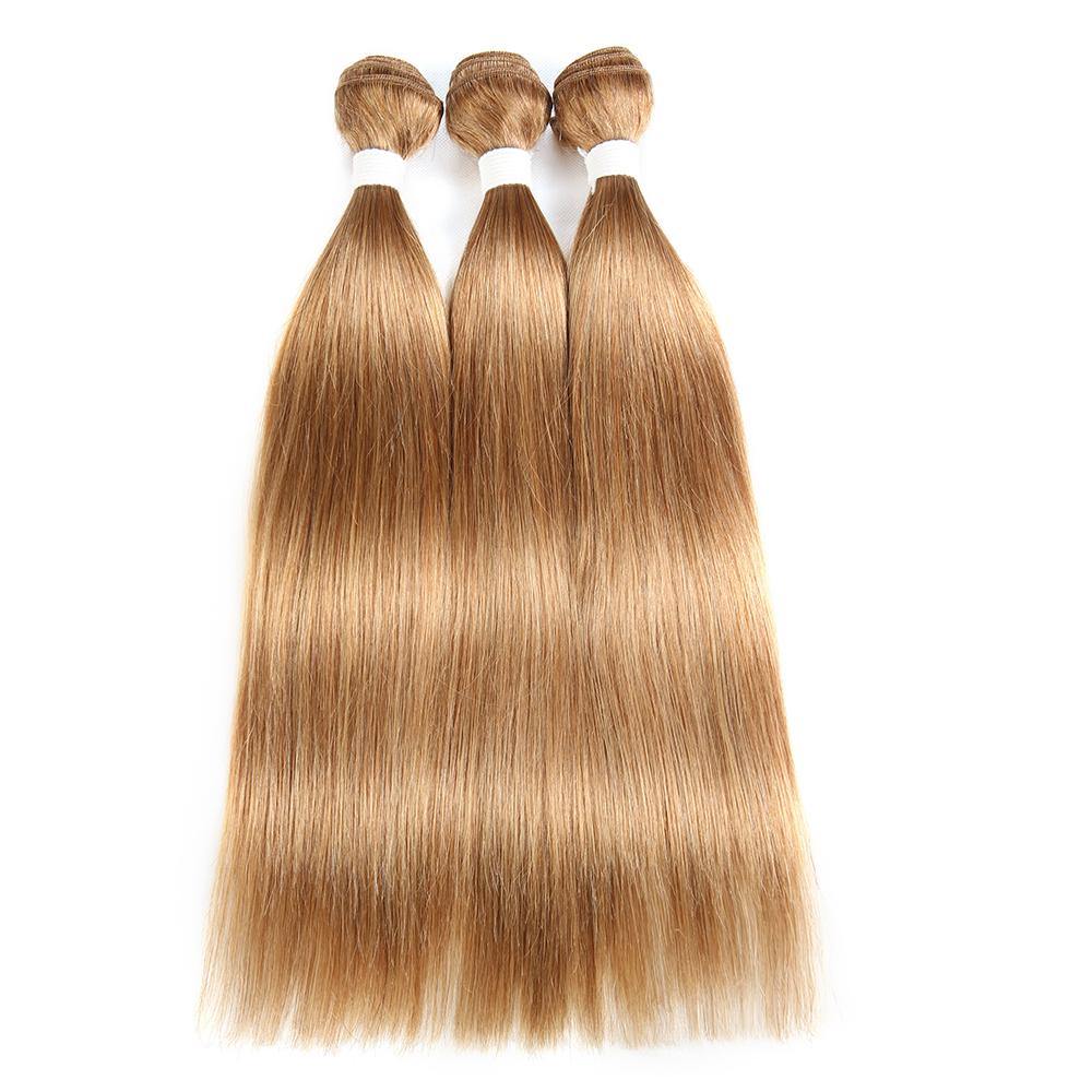 Kemy Hair Honey Blonde Brazilian Straight Three Human Hair Bundles Weave