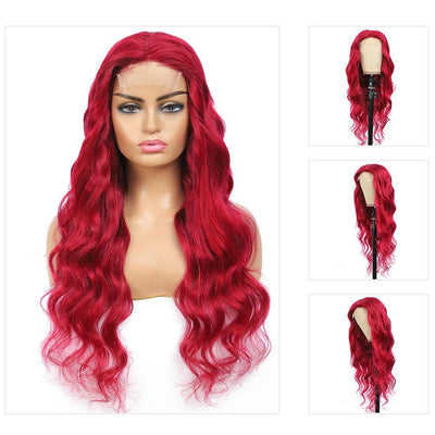 Kemy Hair Custom Burgundy Red Body Wave Human Hair 13X4 Lace Front wigs 16''-28'' (BURG) - Kemy Hair