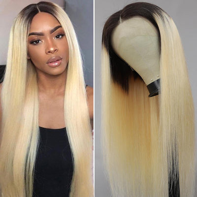 Kemy Hair Custom Ombre 613 Blond Human Hair Lace Front wigs 16''-28'' (4478608408646)