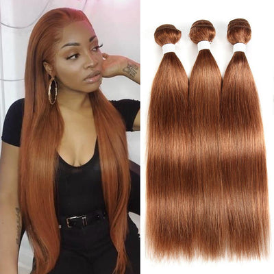 Kemy Hair Colored 100% Human Hair Weave Straight Three Hair Bundles 8-26 inch (30) - Kemy Hair