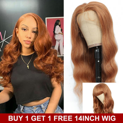 Kemy Hair Custom Brown Body Wave Human Hair 13X4 Lace Front wigs