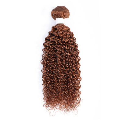 Kemy Hair Light Brown Kinky Curly One Human Hair Bundle