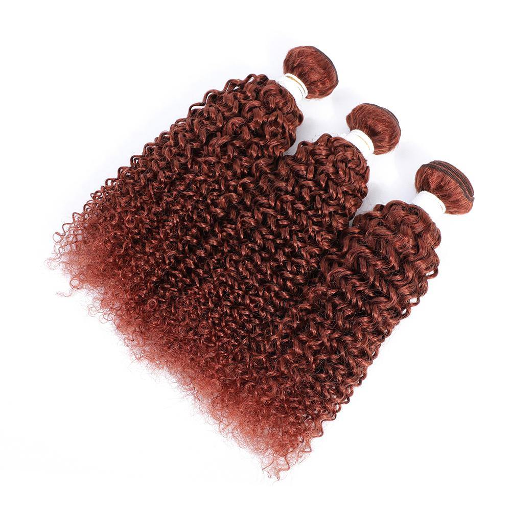 Kemy Hair Auburn Red 3 Human Hair Bundles Kinky Curly (33#) - Kemy Hair