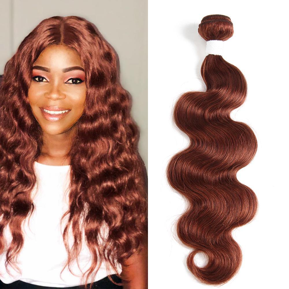 Kemy Hair Auburn Cooper Red Body Wave One Human Hair Bundle