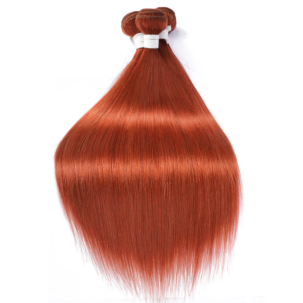 Kemy Hair Ginger Human Hair Bundles 3 PCS Remy Straight Hair Bundles