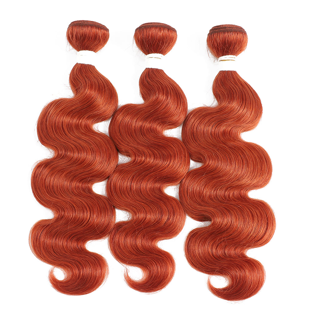 Kemy Hair Body Wave Orange Ginger Human Hair Bundles 3PCS