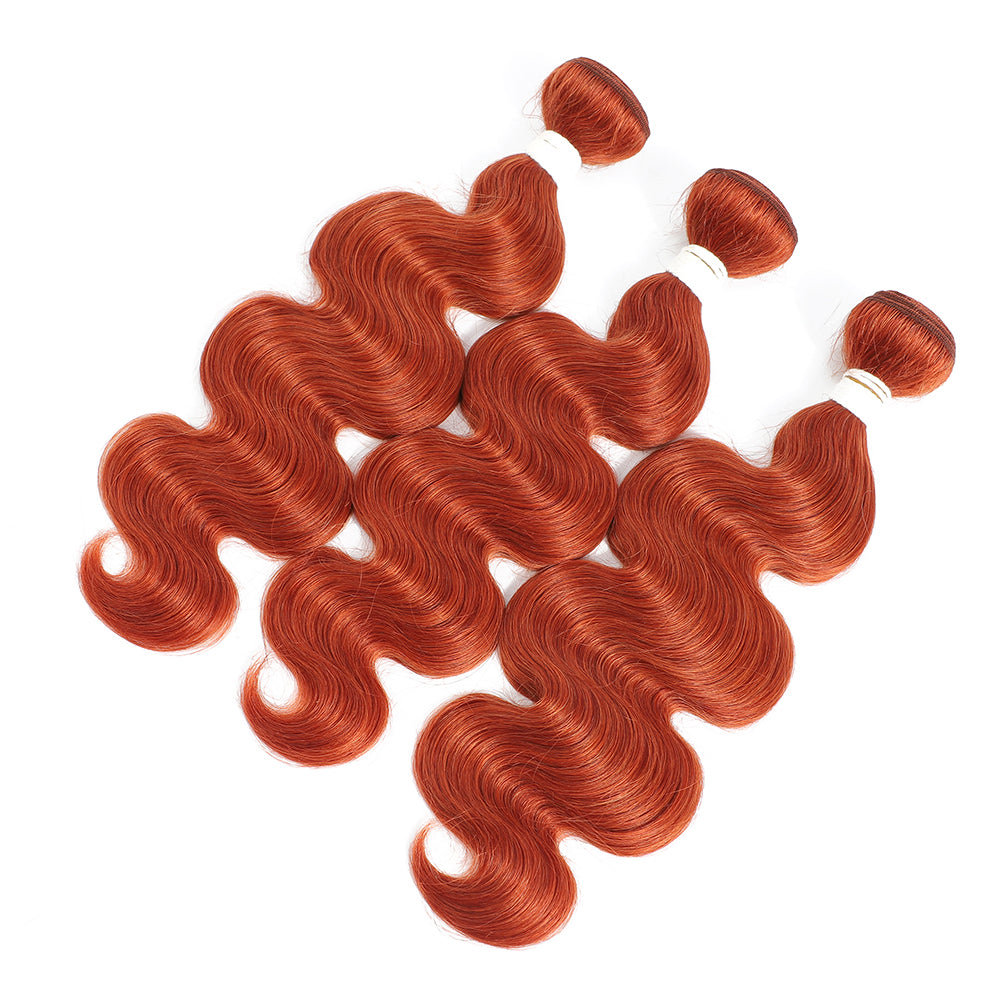 Kemy Hair Body Wave Orange Ginger Human Hair Bundles 3PCS