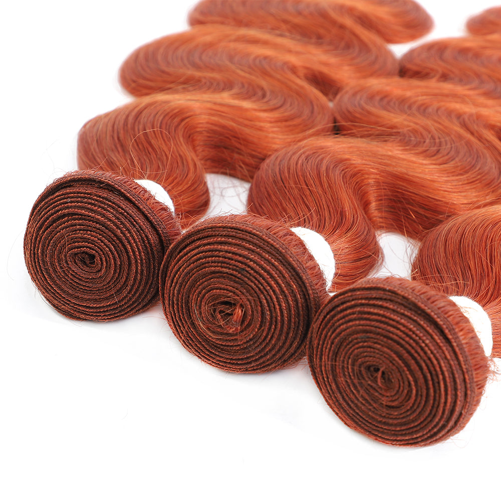 Kemy Hair Body Wave Orange Ginger Human Hair Bundles 3PCS