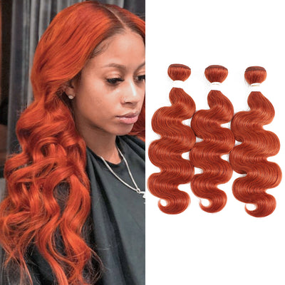 Kemy Hair Body Wave Orange Ginger Human Hair Bundles 3PCS