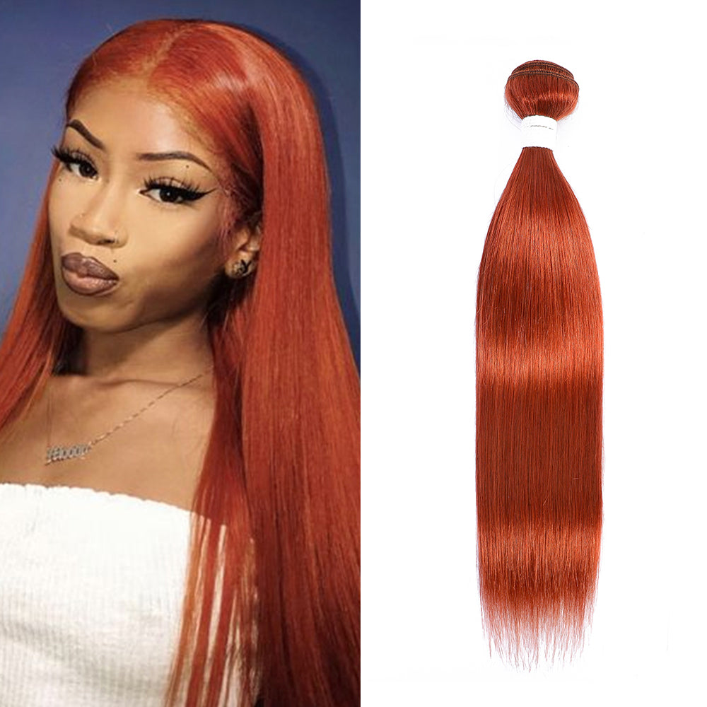 Kemy Hair Ginger Human Hair Bundles 1PC Remy Straight Bundle