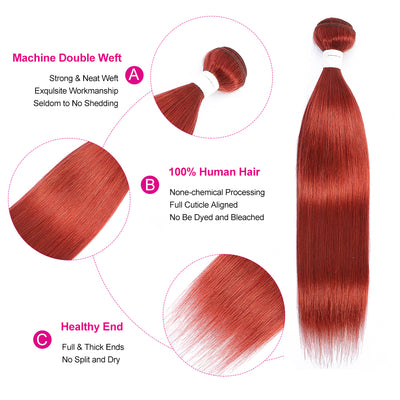 Kemy Hair Ginger Human Hair Bundles 1PC Remy Straight Bundle