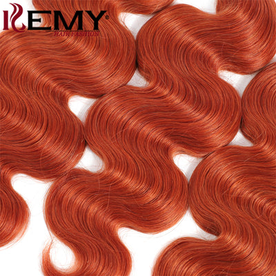 Kemy Hair Body Wave Ginger Human Hair Bundle 1PC