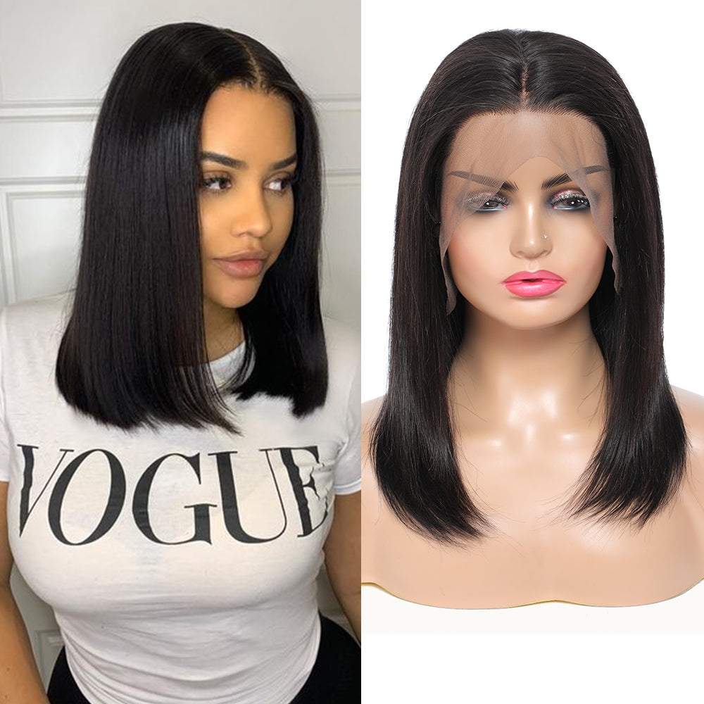 Kemy Hair Stright 360 Lace Frontal Natural Color 150% Density Pre-plucked Human Hair Wigs