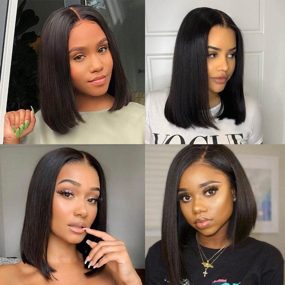 Kemy Hair Stright 360 Lace Frontal Natural Color 150% Density Pre-plucked Human Hair Wigs