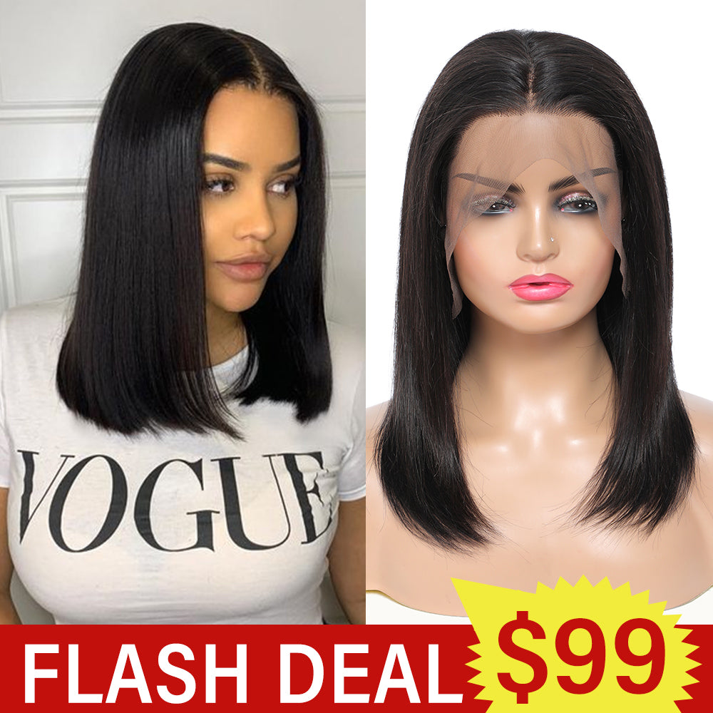 Flash Sale Stright 360 Lace Frontal Natural Color 180% Density Pre-plucked Human Hair Wigs