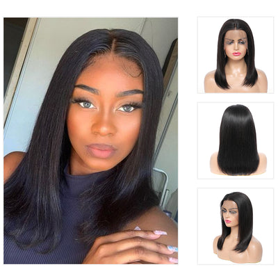 Kemy Hair Stright 360 Lace Frontal Natural Color 150% Density Pre-plucked Human Hair Wigs