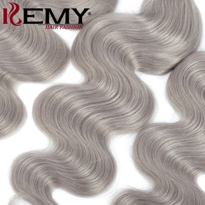 Grey Body Wave Silver Gray Remy 100% Human Hair Bundle