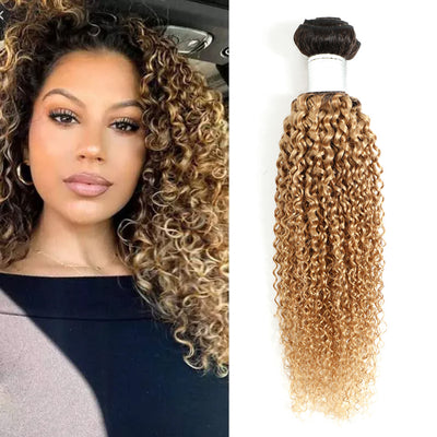 T1B/27 Ombre Honey Blonde Kinky Curly Human Hair Bundles 1PC