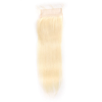 Straight 613 Blond Remy Human Hair 4×4 Free/Middle Part Lace Closure(8''-20'') (4448578338886)